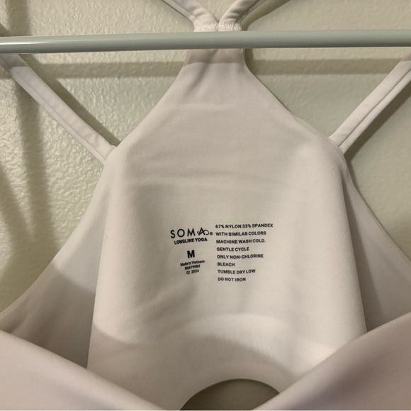 Soma Longline Yoga Women's White Strappy Sports Bra, Size Medium - Picture 4 of 4